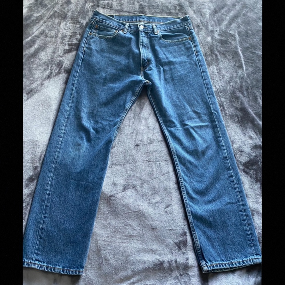 Men’s Levi 505 regular fit blue jeans, Size 36